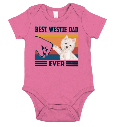Best Westie Dad Ever Vintage Shirtn Short Sleeve Baby One-Piece