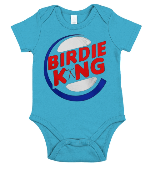 Birdie King Golf and Disc Golf Funny Tshirt Short Sleeve Baby One-Piece