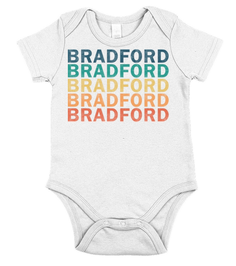Bradford Name T Shirt - Bradford Vintage Retro Nam Short Sleeve Baby One-Piece