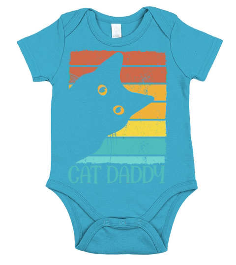 Cat Daddy Vintage Eighties Style Cat Gift Best Short Sleeve Baby One-Piece