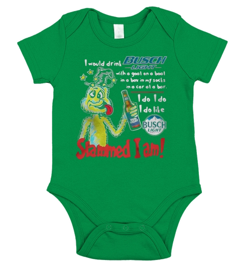 Dr Seuss slammed I am I would drink Busch Light with a goat on a boat Short Sleeve Baby One-Piece