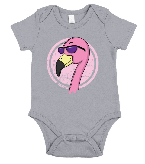 Flamingo with sunglasses Short Sleeve Baby One-Piece