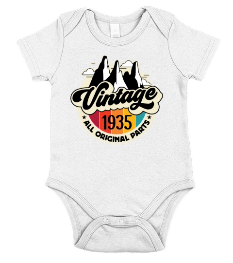 Funny Birthday Born in 1935 Limited Edition Short Sleeve Baby One-Piece
