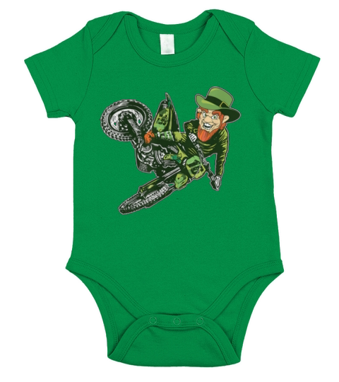 Great Motocross St Saint Patrick’s Mx Day Leprechaun Dirt Bike Short Sleeve Baby One-Piece