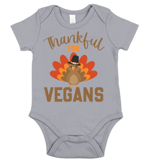 Happy Thanks Vegan - Thankful For Vegans Short Sleeve Baby One-Piece