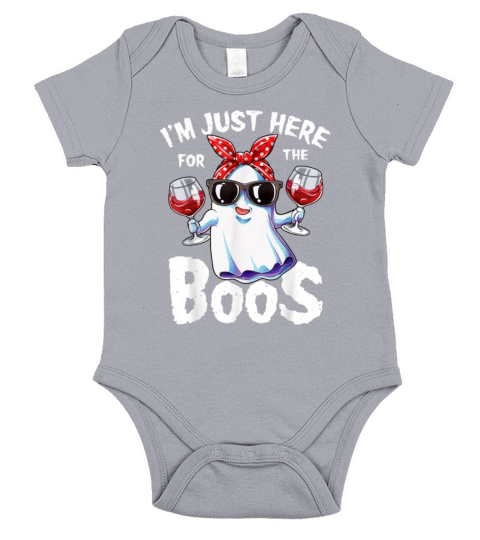 I m Just Here For The Boos Funny Halloween Gifts W Short Sleeve Baby One-Piece
