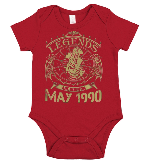 Legends are born on May 1990 Short Sleeve Baby One-Piece
