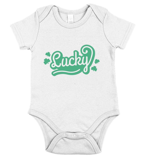 Lucky Cut Out Cute Quote Short Sleeve Baby One-Piece