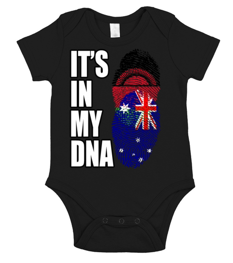 Malawian And Australian Mix Heritage DNA Flag Short Sleeve Baby One-Piece