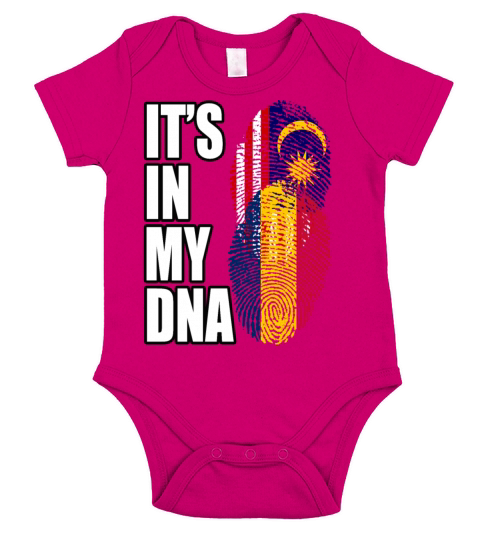 Malaysian And Chadian Mix Heritage DNA Flag Short Sleeve Baby One-Piece