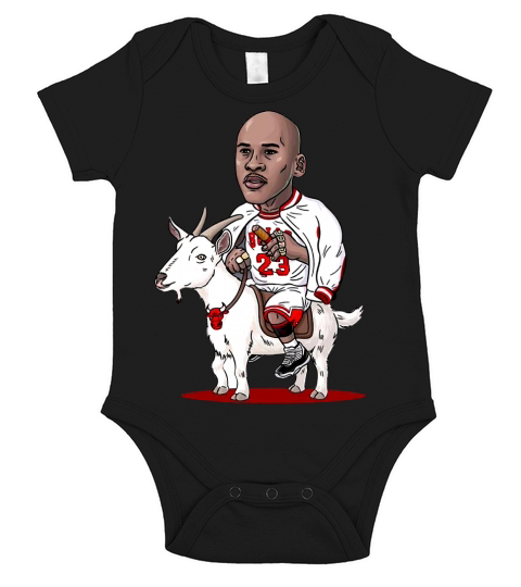 Michael Jordan  riding goat Short Sleeve Baby One-Piece