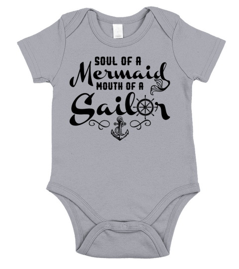 Soul Of A Mermaid Mouth Of A Sailor Funny Women Short Sleeve Baby One-Piece