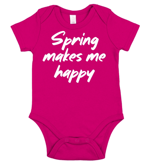 Spring makes me happy Short Sleeve Baby One-Piece