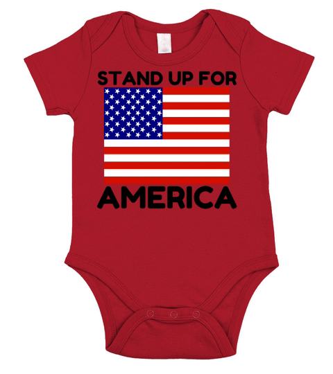 Stand Up For America Flag Short Sleeve Baby One-Piece