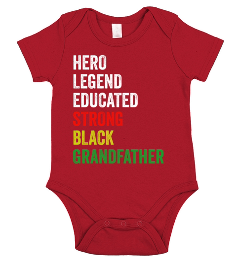Strong Black Grandfather Hero Legend Educated Prou Short Sleeve Baby One-Piece