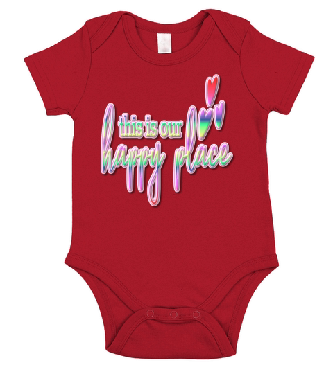 This is Our Happy Place Colorful Text Short Sleeve Baby One-Piece