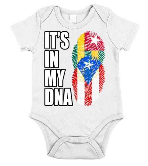 Togolese And Puerto Rican Mix Heritage DNA Flag Short Sleeve Baby One-Piece
