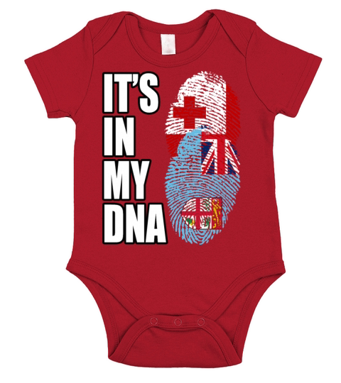 Tongan And Fijian Mix Heritage DNA Flag Short Sleeve Baby One-Piece