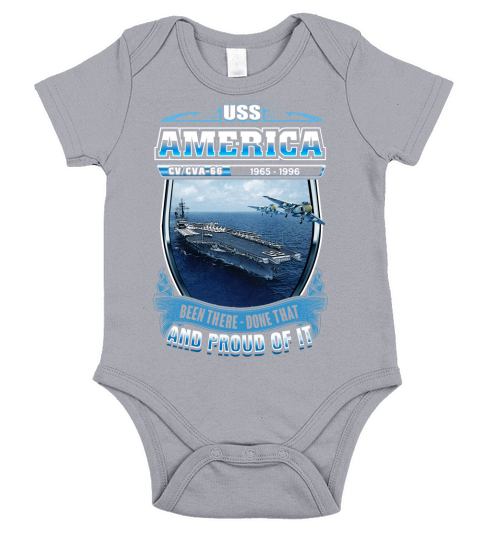 USS America CV 66 been there done that Short Sleeve Baby One-Piece