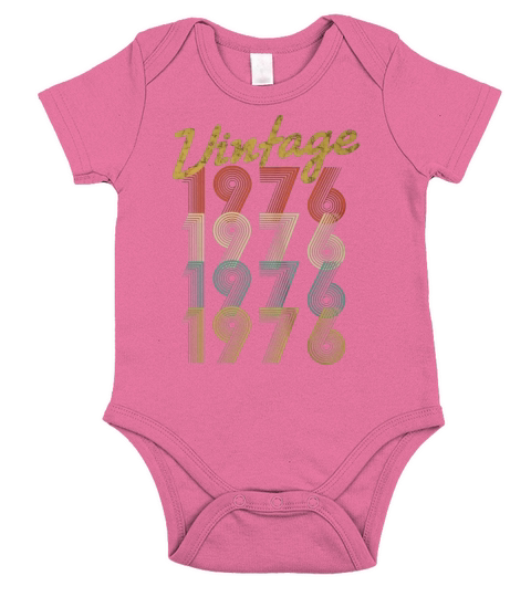 Vintage 1976 T-Shirt Retro Colors 42nd Birthday Gift Shirt Short Sleeve Baby One-Piece