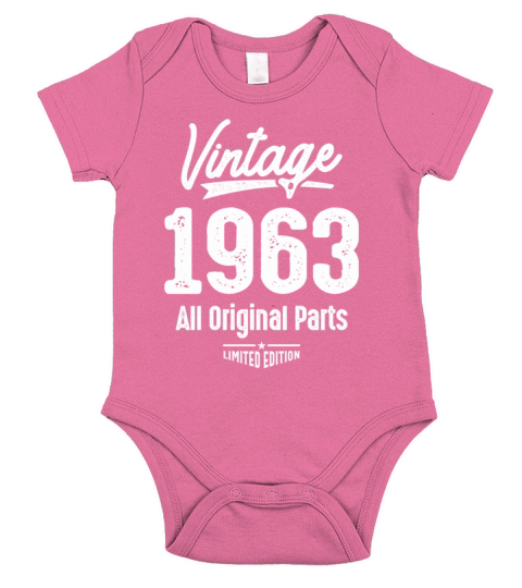 Vintage Born in 1963 - 59th Birthday Retro Classic Short Sleeve Baby One-Piece