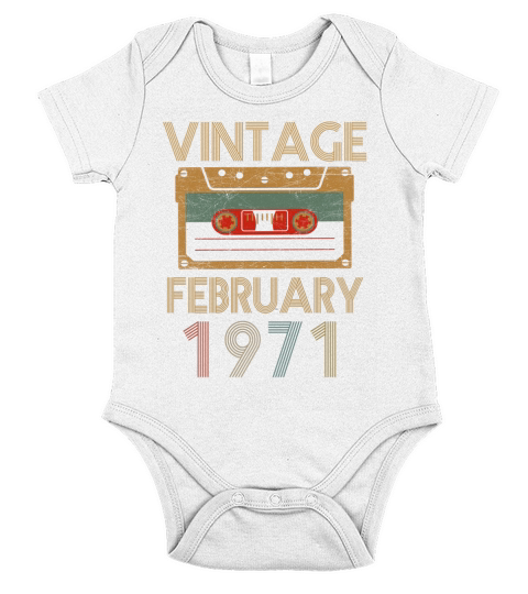 vintage february 1971 - Unisex Long Sleeve Short Sleeve Baby One-Piece
