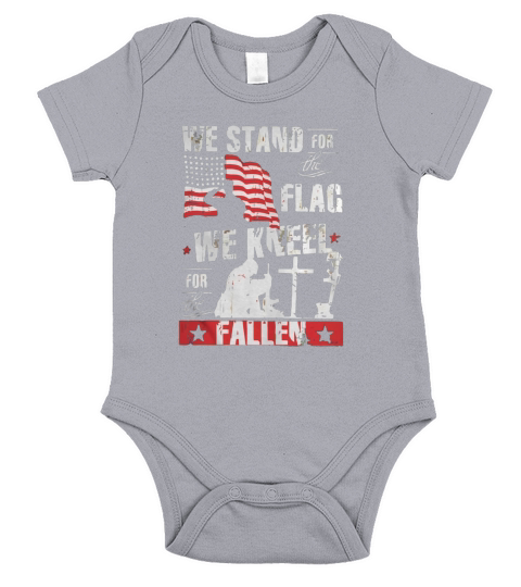 WE STAND FOR THE FLAG, WE KNEEL FOR THE FALLEN Short Sleeve Baby One-Piece