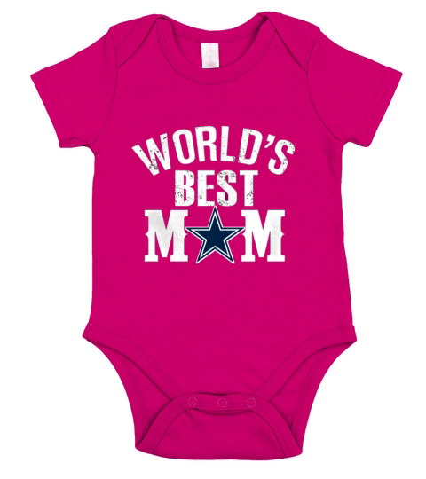 Worlds Best MOM Cowboys fans Short Sleeve Baby One-Piece