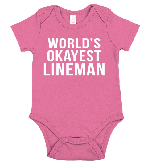 WORLDS OKAYEST LINEMAN Short Sleeve Baby One-Piece