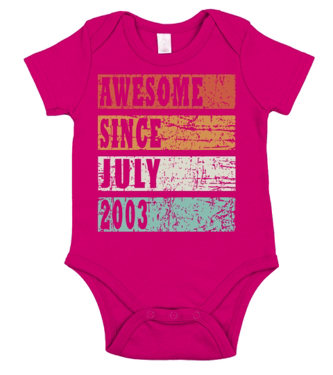 Year of construction 2003 July born gift idea Short Sleeve Baby One-Piece