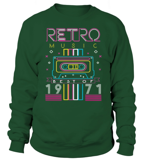 Best Of 1971 Retro Cassette Vintage Birthday Sweatshirt Unisex