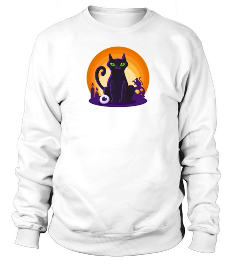 Halloween Witch Magic Cat Sweatshirt Unisex
