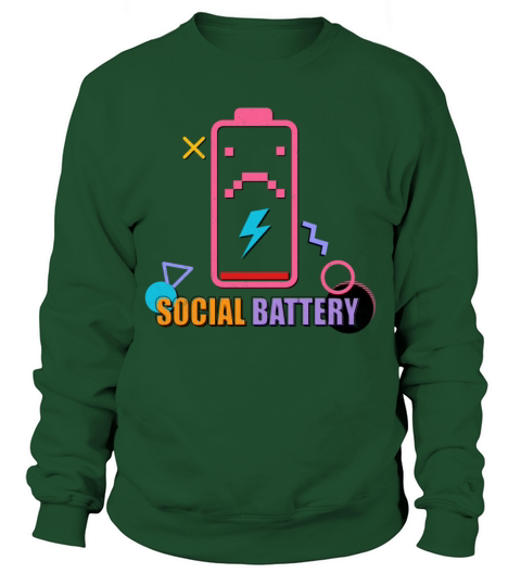 Introverted 90s Style Vibe Social Battery Nineties Sweatshirt Unisex