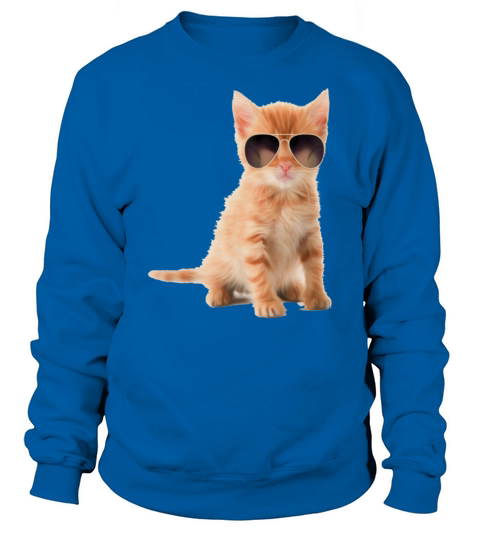 Mens Cat Aviator Shirt Sweatshirt Unisex