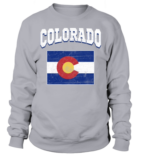 US America State Flag Land Map Colorado Sweatshirt Unisex