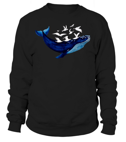 Whale and seagulls I Air and water Sweatshirt Unisex