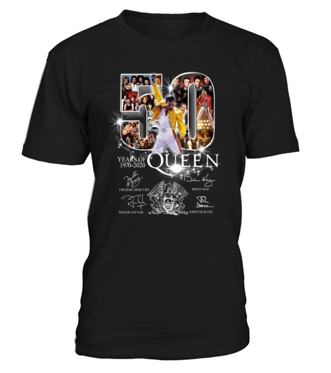 50 years of Queen 1970 2020 signatures Freddie Mercury Brian May shirt T-Shirt Unisex