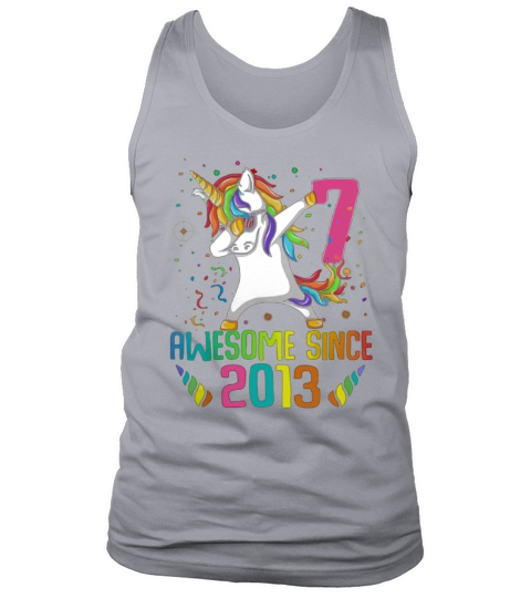 Awesome Since 2013 7 Years Old 7th Birthday Unicorn Dabbing shirt Tank Top Unisex