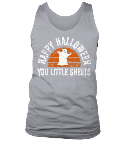 Happy Halloween Little Sheets Vintage Sunset Ghost Tank Top Unisex