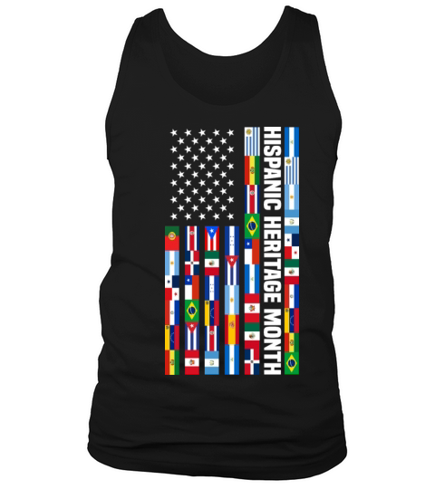 Hispanic Heritage Month Spanish Countries USA Flag Tank Top Unisex