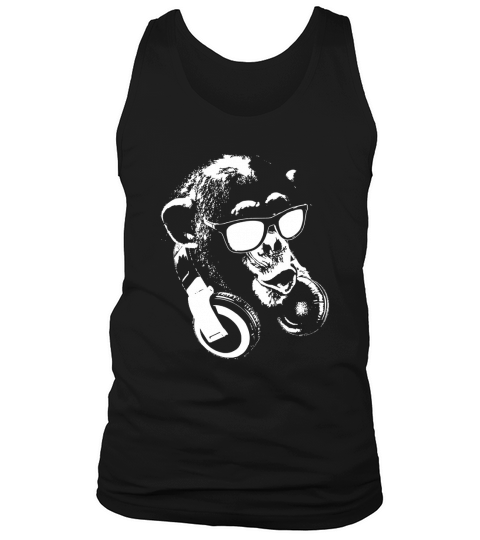 Monkey DJ With Headphones And Sunglasses T-shirt Tank Top Unisex