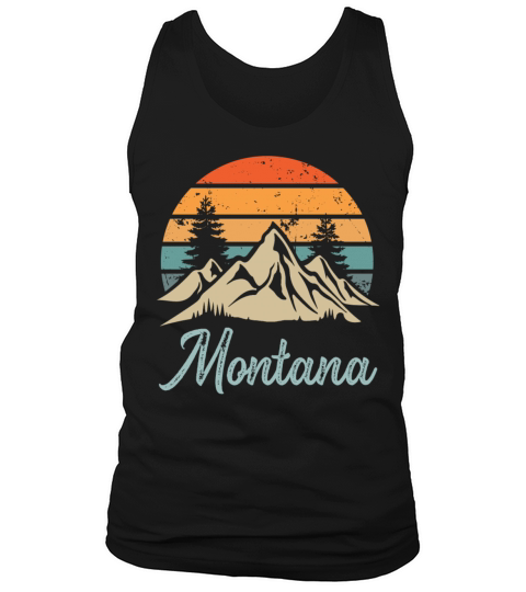 Montana Retro Vintage Mountain Sunset Outdoors Wil Tank Top Unisex