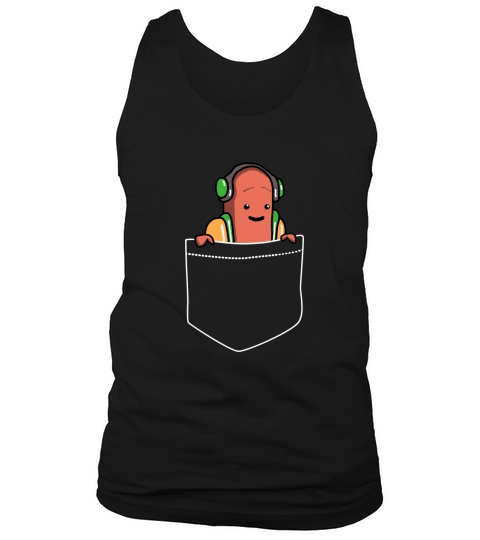 Pocket Hot Dog T-Shirt - Dancing HotDog Filter Meme Tank Top Unisex