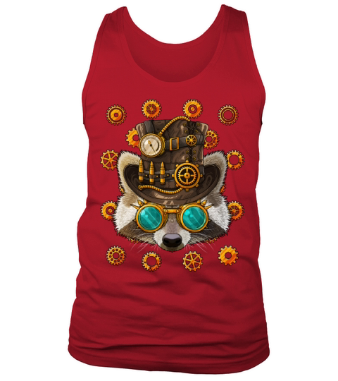 Steampunk Raccoon Medieval Victorian Steam Powered Tank Top Unisex