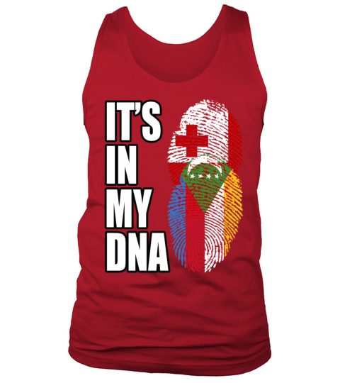 Tongan And Comoran Mix Heritage DNA Flag Tank Top Unisex