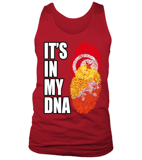 Tunisian And Bhutanese Mix Heritage DNA Flag Tank Top Unisex