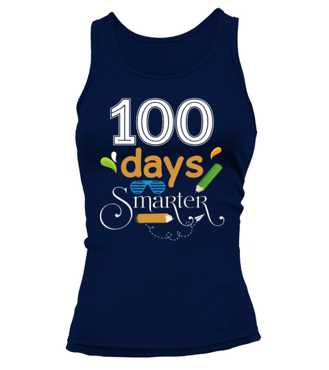 100 days smarter 100th day of school teacher kid t shirt 10 wv6 Black Tank top Woman