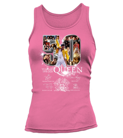 50 years of Queen 1970 2020 signatures Freddie Mercury Brian May shirt Tank top Woman