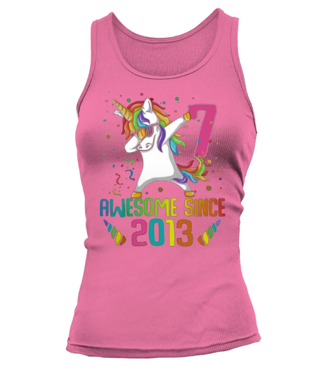 Awesome Since 2013 7 Years Old 7th Birthday Unicorn Dabbing shirt Tank top Woman