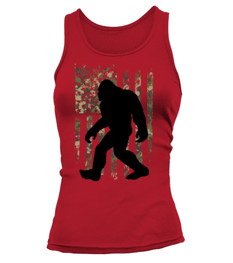 Bigfoot Believe Sasquatch American Flag Silhouette Tank top Woman
